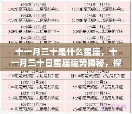 揭秘十一月三十日星座运势,探寻属于你的星辰轨迹
