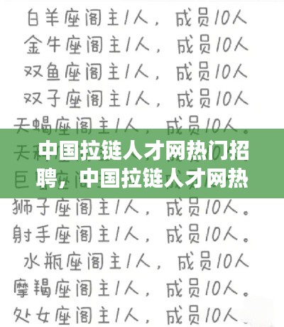 中国拉链人才网热门招聘及星座运势解读