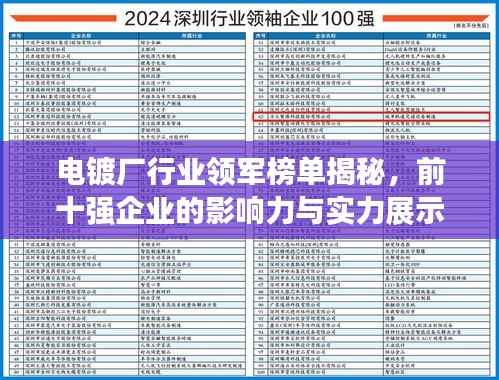 电镀厂行业领军榜单揭秘,前十强企业的影响力与实力展示