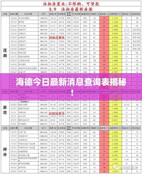 海德今日最新消息查询表揭秘!
