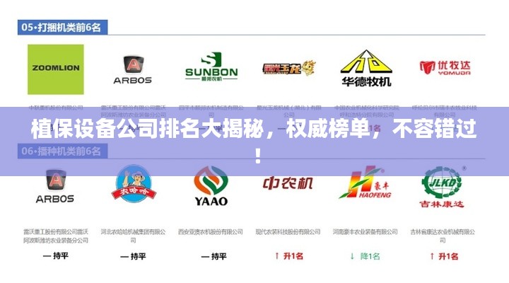植保设备公司排名大揭秘,权威榜单,不容错过!